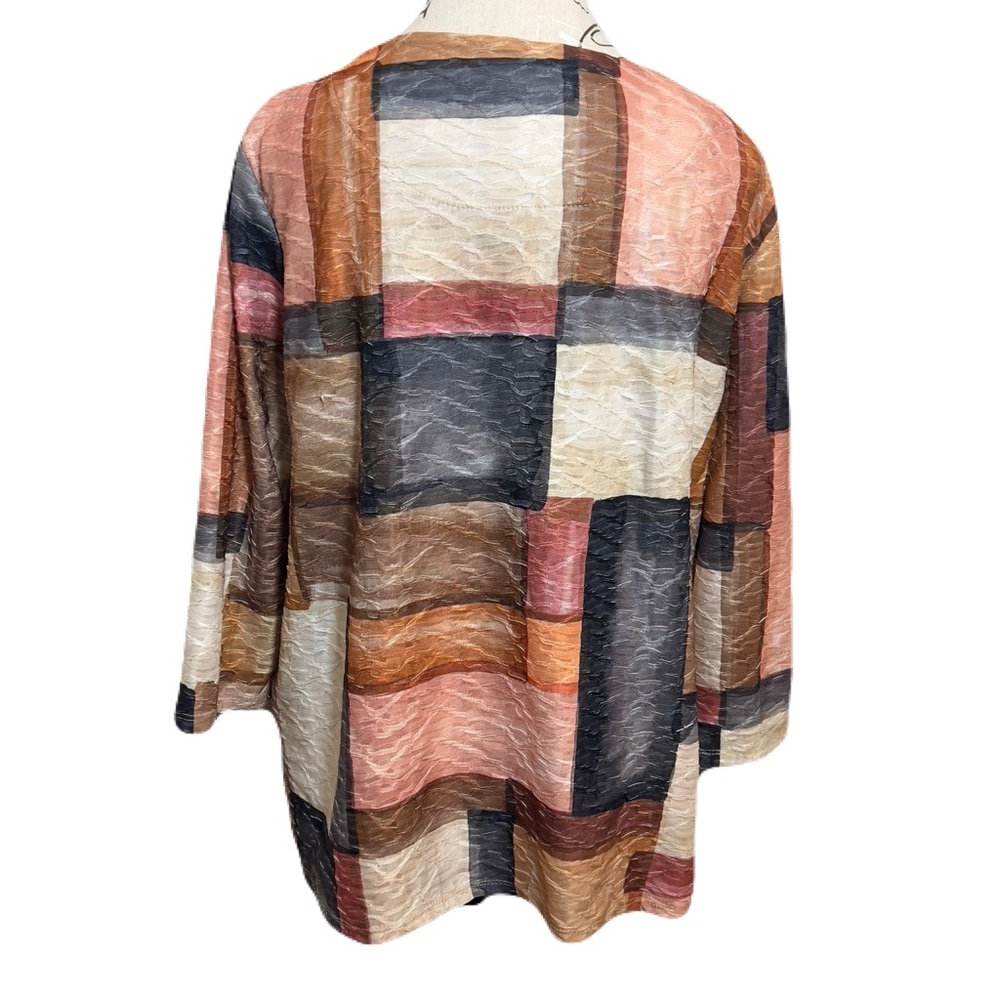 Alfred Dunner Multicolor Patchwork Textured Top M… - image 4